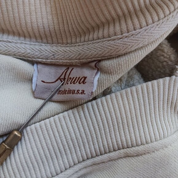 Vintage Medium Sweatshirt John Deere Cream Pullover Embroidered Logo 1990's Farm - Picture 7 of 8